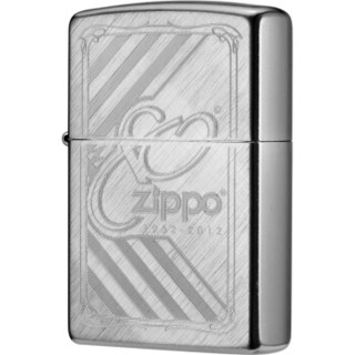 之宝(Zippo)打火机 商标格纹之上斜纹拉丝镀铬雕刻28182-000059