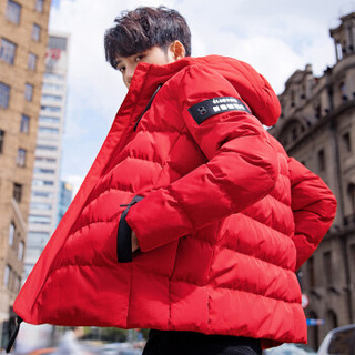 南极人（Nanjiren）棉服男时尚保暖棉衣连帽修身外套棉袄 NJR9920MF红色 3XL码