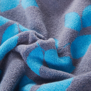隽优（Covator）枕巾 静美秋叶浮雕割绒纯棉枕巾一对 成人枕巾2条装 加大吸汗亲肤透气 蓝色2条 50*80cm/条