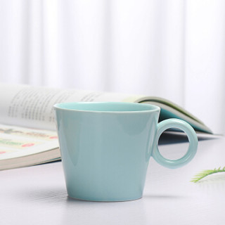 承文阁 咖啡杯简约创意北欧风陶瓷杯办公室茶杯水杯牛奶杯马克杯情侣杯子蓝色C-B053