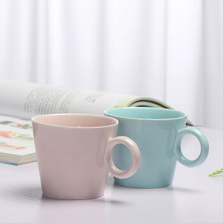 承文阁 咖啡杯简约创意北欧风陶瓷杯办公室茶杯水杯牛奶杯马克杯情侣杯子蓝色C-B053
