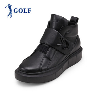 高尔夫（GOLF）男靴休闲高帮便捷魔术贴时尚轻底潮流鞋子男  GM64208007 黑色 42