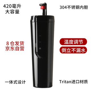 甬航 车载电热水杯12V/220V车家两用加热烧水杯烧水壶热水器数显温度调节420毫升白色