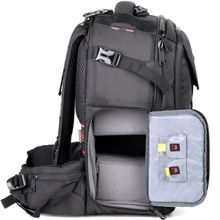 通霸（TONBA）8111 迷彩双肩摄影包 单反防水大容量户外数码相机背包 黑色