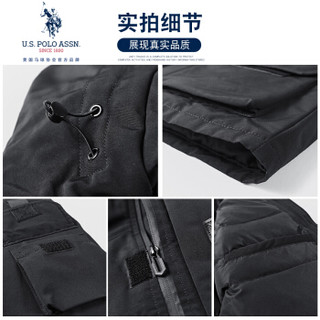 U.S.POLO ASSN. 羽绒服男 2019秋季新品加厚宽松纯色衣服连帽外套商务休闲保暖上衣男 6194117006 灰色 4XL