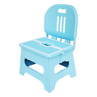 沃特曼WhotMan 儿童折叠凳塑料折叠椅家用小椅子蓝色小板凳 自驾游装备9984 厂家直发