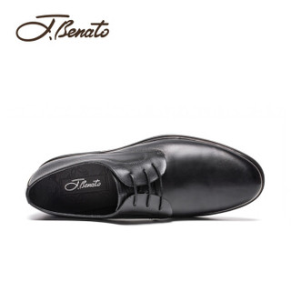 宾度 ( J.Benato)  商务德比正装鞋子英伦低帮男鞋透气头层牛皮  V8C101 黑色 42