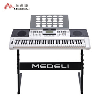 美得理（MEDELI）A-100S 61标准键多功能智能教学电子琴 成年人初学儿童双音色教学乐器 白色