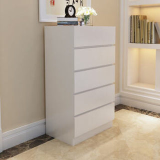 HMJIA G-C13005W 五斗柜抽屉柜抽柜住宅家具卧室储物柜收纳柜暖白色
