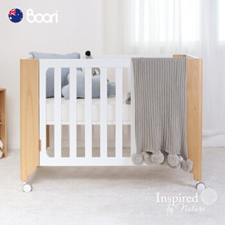 Boori菲比多功能实木婴儿床新生儿床可移动拼接床宝宝床边床 可转换成单人床   菲比单人床+原装床垫