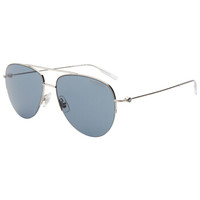 MontBlanc 万宝龙 男女款银色镜框蓝色镜片眼镜太阳镜 MB 0074S 004 59MM