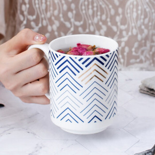佳佰 创意几何对杯-陶瓷咖啡杯 陶瓷马克杯 情侣水杯居家办公咖啡杯茶杯牛奶杯早餐麦片杯