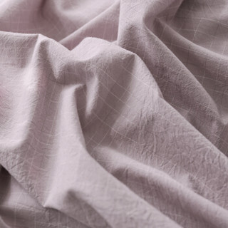 远梦（YOURMOON）床品家纺 简雅色织纯棉水洗四件套 全棉简约色素套件 深粉 250×240CM