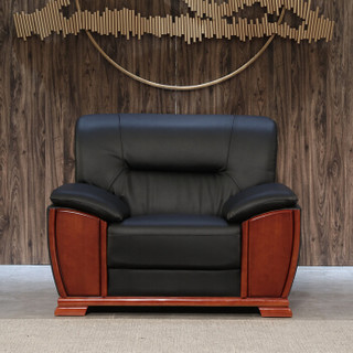 商品奈高办公沙发会客接待沙发实木扶手沙发商务办公沙发单人位 ng