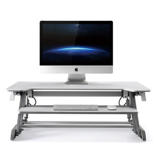埃普（UP）ID-36W站立办公升降台式电脑桌 笔记本升降桌办公桌 移动折叠电脑桌工作台书桌 显示器支架台 白色