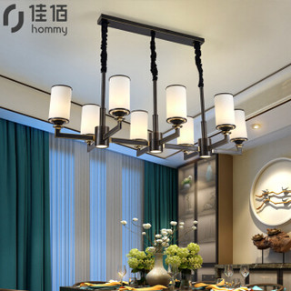佳佰 新中式全铜客厅吊灯轻奢简约餐厅饭厅卧室楼梯大吊灯