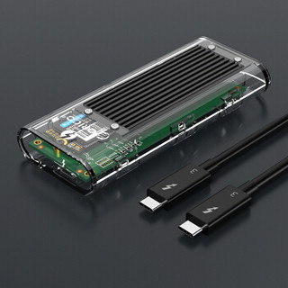奥睿科（ORICO）NVME雷电3移动硬盘盒Type-C M.2固态SSD透明外壳 GEN3 ThunderBolt3 40G雷电三 黑色TCM2T3