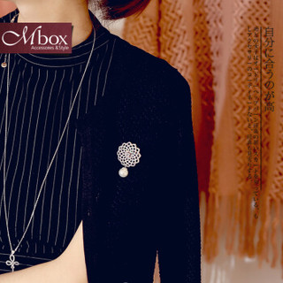 Mbox 胸针女个性时尚优雅胸花领针送女友生日礼物 银色