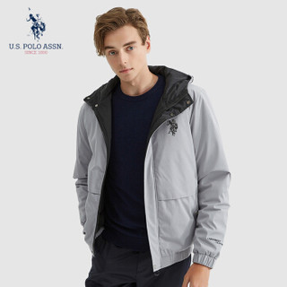 U.S. POLO ASSN.羽绒服男2019秋冬新品中款男装羽绒服男士加厚修身款韩版青年外套男 6194117010 灰色 3XL