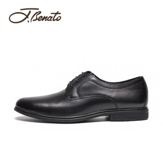 宾度 ( J.Benato)  商务德比正装鞋子英伦低帮男鞋透气头层牛皮  V8C101 黑色 43