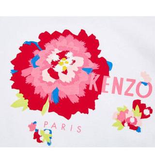 KENZO KIDS 高田贤三 奢侈品童装 19秋冬新款 女童白色棉质长袖T恤 KP10068 01 6A/6岁/116cm