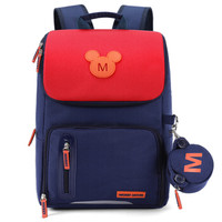Disney 迪士尼 小学生书包1-3-5年级男女童双肩米奇韩版休闲儿童背包 SM11751藏青色大号