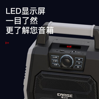 雅兰仕 EARISE T22户外手提广场舞音响 大功率低音炮蓝牙音箱 智能遥控 可插卡U盘   银灰色