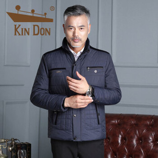 金盾（KIN DON）棉服 男2019冬季新款短款中老年休闲加厚棉袄保暖外套棉衣 QT5011-3618 藏青色 XXL