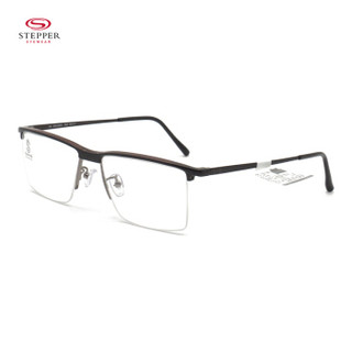 STEPPER思柏光学镜架远近视眼镜架 男女款板材商务休闲眼镜框半框 STS-20009-F930黑色55mm