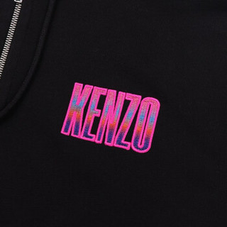 KENZO 高田贤三 19秋冬新款 男士黑色棉质刺绣LOGO连帽卫衣 F96 5BL768 4ME 99 M码