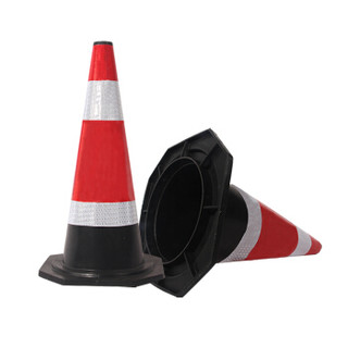 鼎红 70cm橡胶路锥反光锥路障锥雪糕筒锥形桶警示柱交通设施公路安全锥三角锥圆形锥桶