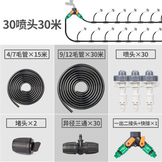 南水灌溉 雾化喷头微喷半自动浇花浇水神器家用喷淋喷雾器除尘降温灌溉设备 30米套装