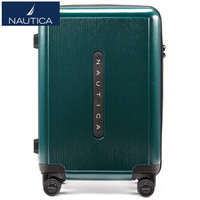 诺帝卡（NAUTICA）行李箱男女时尚潮20英寸万向轮旅行箱登机箱商务出差旅行箱包拉杆箱 10101103 墨绿