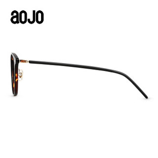aojo近视眼镜框 2019年新款 男女同款 轻盈舒适板材 百搭眼镜 AJ101FE016 BKC1 51mm