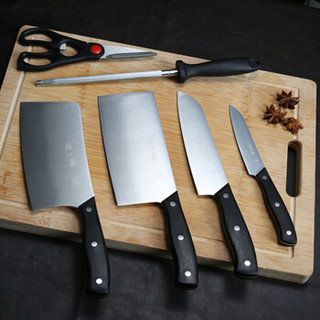张小泉 木锋系列厨房刀具七件套 家用切菜刀水果刀小厨刀磨刀器厨房剪刀套刀D31000100