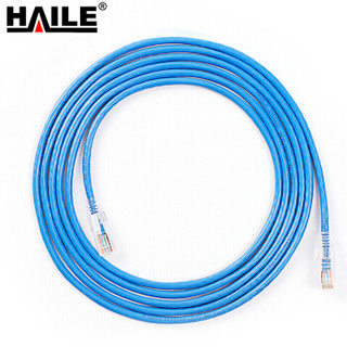 海乐（Haile）超五类非屏蔽增强版网络跳线 CAT5E成品网线 电脑连接线 蓝色3米HT-203F-3M