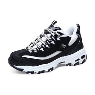 SKECHERS 斯凯奇 D'LITES系列 女士休闲运动鞋 66666078-BKGY 黑色/灰色 37