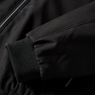 南极人薄款春秋外套男士宽松休闲爸爸装印花立领夹克上衣 MDJ91803 黑色 190/104A