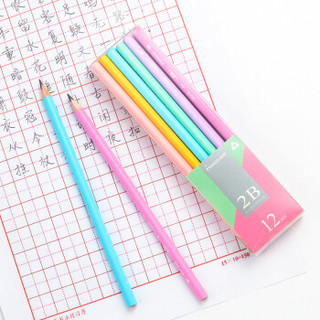 马可（MARCO）9018-2B-12PB(T) 三角笔杆书写铅笔 马卡龙色多彩（2B）学生铅笔 12支塑盒装