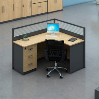 商品苏美特屏风办公桌职员办公桌简约现代隔断员工位电脑桌l型单人位b