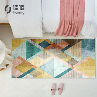 佳佰 现代简约 几何条纹地毯 茶几地毯 客厅地毯 卧室地毯 床前毯 亨瑞    HR-04  70*150cm