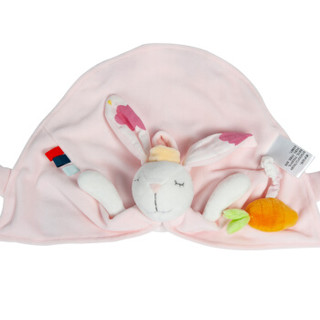 凯艺玩具口水巾纱布巾婴儿围嘴毛绒玩具布艺玩偶 多功能安抚巾粉色长耳兔