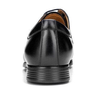 莱尔斯丹 时尚商务正装圆头系带低跟皮鞋LS AMM55207 黑色 40