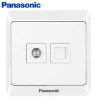 Panasonic 松下 开关插座 电脑电视插座 2孔墙壁弱电插座面板 雅悦白色 WMWA427-N