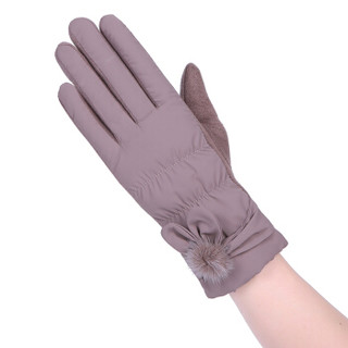 GLO-STORY 手套女 冬季保暖手套加厚触屏骑行防风手套开车毛线手套女WST844162 驼色
