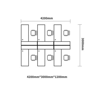 商品中伟办公桌屏风工位职员桌员工桌员工位工作位电脑桌卡座干型6人