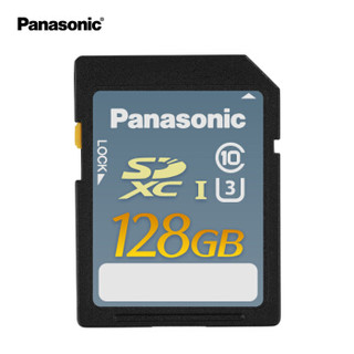 松下（Panasonic）128G SD存储卡 U3 C10 广电级专业相机摄像机内存卡 4K超高清视频录制 读取速度95M/S