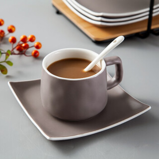 美厨（maxcook）陶瓷杯 咖啡杯 带杯架9件套装 茶杯水杯马克杯茶具碟子带支架欧式套装MCTC125