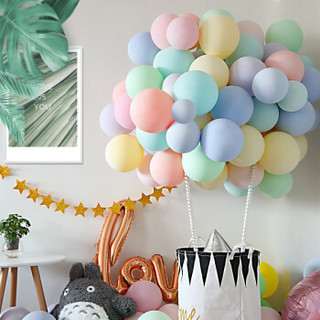 晟旎尚品 马卡龙气球100只彩色圆形套装生日求婚开业婚庆派对装饰布置气球 赠气筒