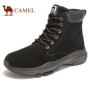 骆驼（CAMEL） 时尚潮流反绒皮男士马丁靴 A942303034 黑色 41